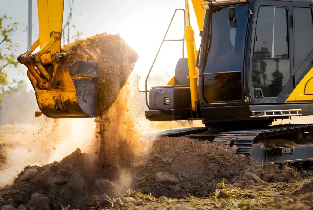 Heavy equipment preparing a building site in Tualatin, OR