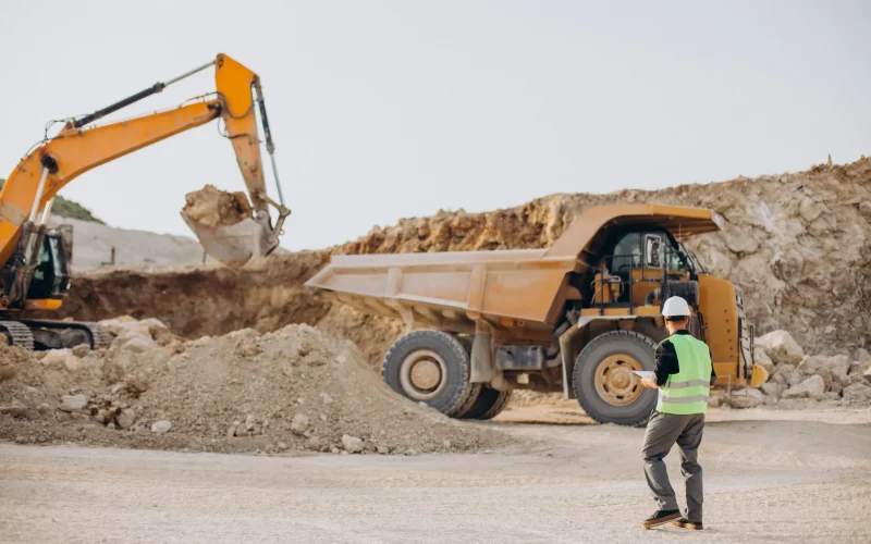 Operator running a bulldozer during site excavation