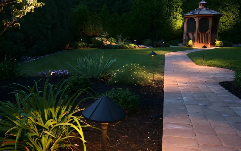 Hardscaping contractor laying pavers at a Tualatin, OR home